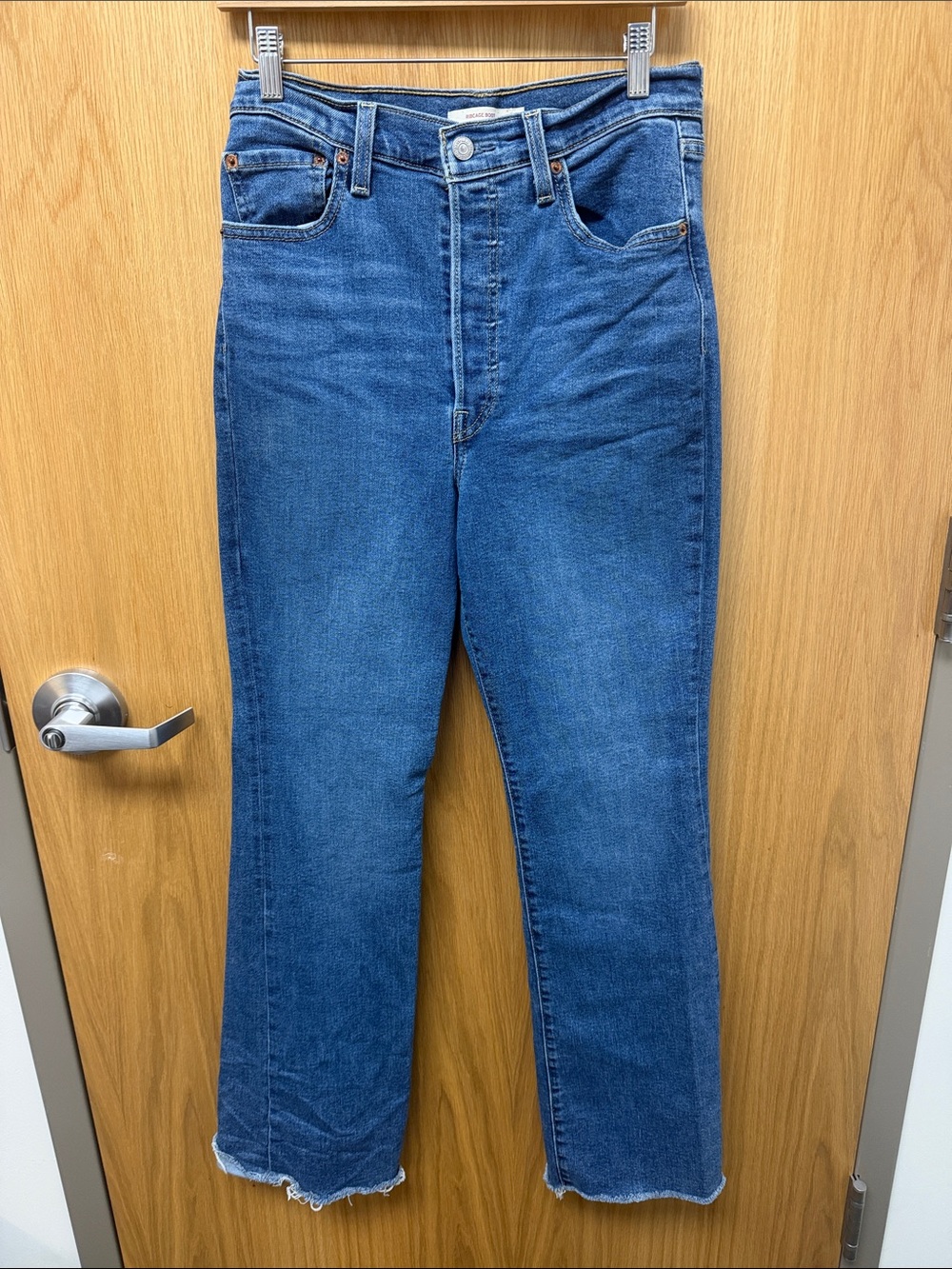 Levi's Women’s High Rise Button Fly Ribcage Boot Cut Jeans - Classic Blue